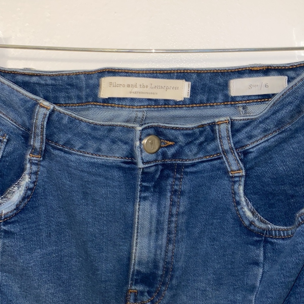 Pilcro And The Letterpress High-Waist Denim Pencil Skirt - Picture 2 of 3